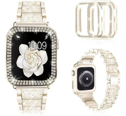  Correa Para Reloj Apple Watch Metalica Champagne 45mm.