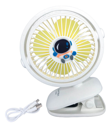 Mini Ventilador Portátil Com Presilha Clip Led Recarregavel