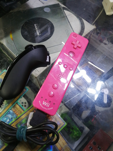 Wii Remote Rosa Y Nunchuck 