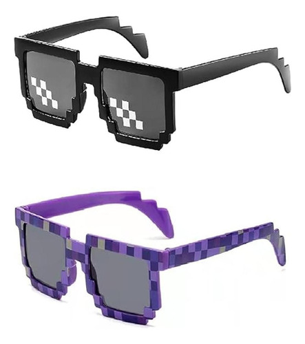 Jintou 2 Pcs Thug Life Sunglasses Mosaic Pixel Sunglasses