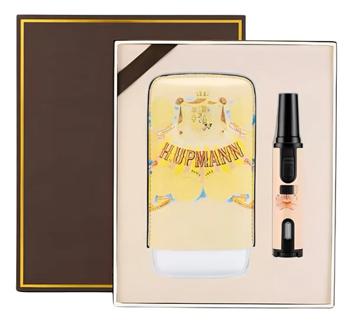 Set Estuche De Piel Para 3 Puros Habanos De Lujo Y Mechero | Envío gratis