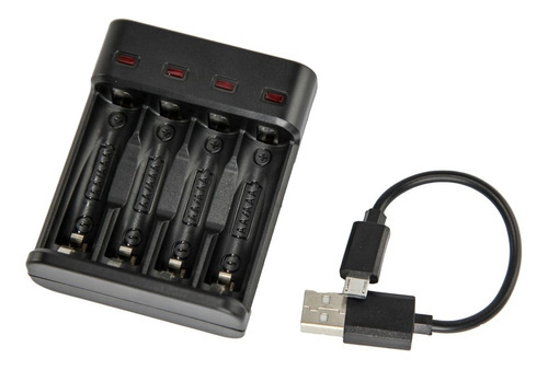 Cargador Inteligente X 4 Pila Aa Aaa Con 6 Protec + Usb Htec