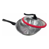 Sarten Antiadherente 30 Cm Wok Tapa De Vidrio Olla Multiusos