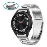 Pulseira Click Metal 3 Elos Para Galaxy Watch 6, 5 E 4 Prata