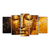 250x125cm Cuadro Buddha Rojo Y Dorado Estilo Estilo Óleo