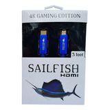 Sailfish Hdmi Cable 2.0-4k Gaming Edition Diseñado Para Xbox One X, Xbox One Y Ps4 Pro (3 Pies, Azul)