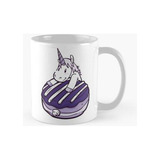 Taza Dibujos Animados Kawaii Unicornios Morados Y Donas (com