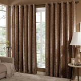 Cortina Jacquard 4,00x2,50 Em Tecido Florido Quarto/sala