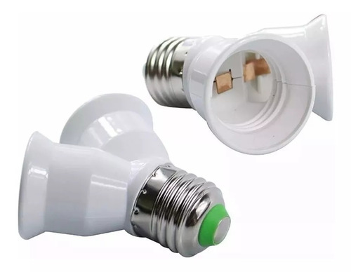 Bocal Soquet Adaptador Tipo Y E27 Duplo Duas Lampadas 