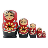 Muñecas Rusas Rojas De 5 Piezas Matryoshka
