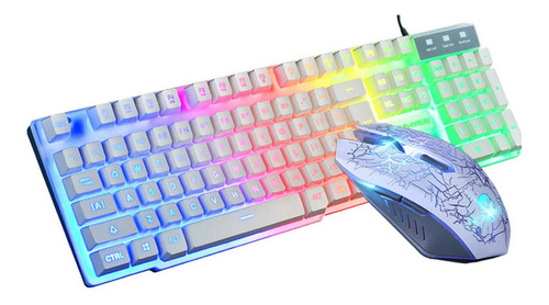 Kit De Mouse Y Teclado Mecánico Led Para Computadora Gamer