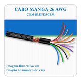 Cabo Manga 4 Vias 4x26 Awg Preto 20 Metros - Com Blindagem