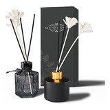 Glass Reed Diffuser Bottles Set With Rattan Sticks An