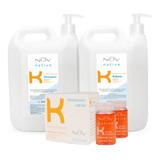 Kit Nov Keratina Shampoo Acondicionador 1900ml Caja Ampollas