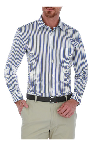 Camisa Business Casual Popelina A Rayas Scappino 782