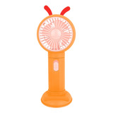 Mini Ventilador De Mano Portatil Con Soporte De Telefono Color Naranja