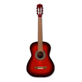 Guitarra Criolla Clásica Midiplus Clásica Con Funda Para Diestros Roja Brillante