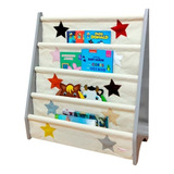 Rack Para Livros Infantil, Standbook Montessoriano Estrelas