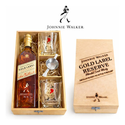 Caixa Para Presente Whisky Johnnie Walker Gold Label 750 Ml