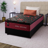 Cama Box Molas Ensacadas Toronto Vermelho Solteiro 88x188x66