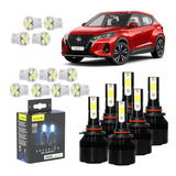 Kit 17 Lampadas Nissan Kicks Farol Super Led New Generation