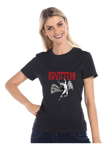 Playera Led Zeppelin Mujer Ángel Rock N Roll Punch