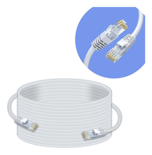 Cable De Red Redondo Ethernet Cat6 Utp 20m Rj45 Internet