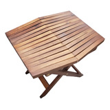 Mesita Plegable De Madera Auxiliar Terraza Jardin 