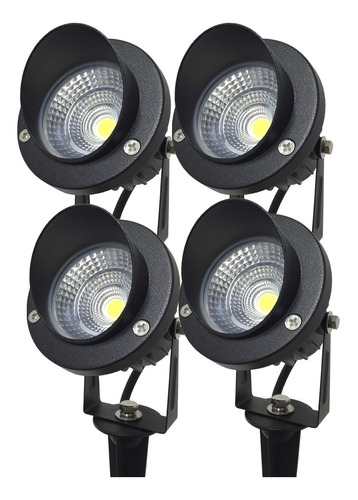 Estaca Jabalina Led Cob 7w Para Exterior Luz  Pack X 4