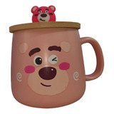 Mug Taza Pocillo Vaso Ceramica Tapa Madera Lotso Toy Story