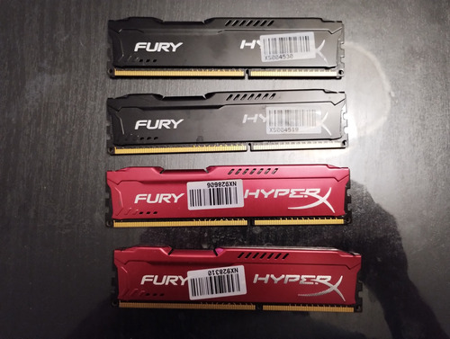 Lote X 4 Memorias Gamer Hyper Fury Ddr3 (16gb) 1866mhz