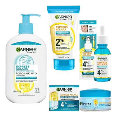 Rutina Express Aclara 4p Antiacné Crema Nutritiva+gel Exfoli | Envío gratis