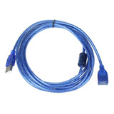 Cable Extensión Usb 2.0 Hembra Macho 5 Metros Color Azul
