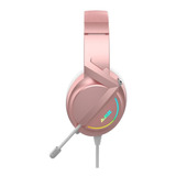 Auriculares Para Juegos En Unido Con Micrófono Rosado