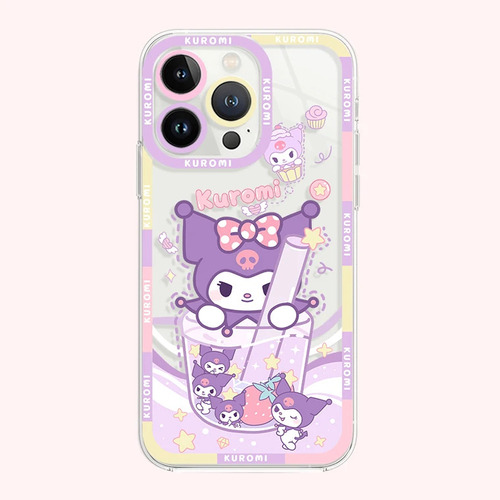 Capa De Tpu Transparente Kuromi Cinnamoroll Para iPhone 14