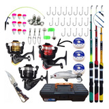 Kit 3 Varas De Pesca Com Molinete Ultra Light Completo Promo