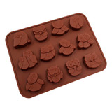 Molde Silicon  12 Buhos - Reposteria  Jabon Chocolate Velas