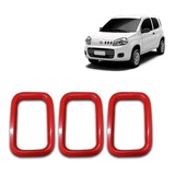 Moldura Grade Dianteira Vermelho Fiat Uno 2010 À 2014