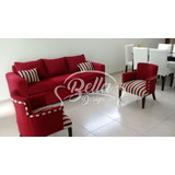 Juego Living Sillón 3 Cpos + 2 Sillas Materas C/ Apoya Brazo