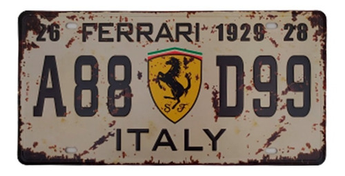 Placa Auto Ferrari Blanca Moblihouse