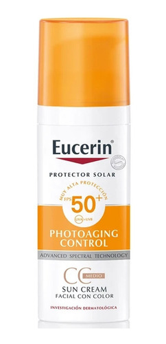 Eucerin Sun Cc Cream Fps 50 Tono Medio - mL a $2780