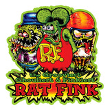 2 Adesivos Rat Fink Retrô Vintage Fusca Hoodride Rat Look P