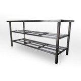 Mesa Bancada Aço Inox 190x70x88mt Paneleiro Duplo