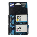 Cartuchos Hp 670 Estandar Kit X2 Magenta-amarillo(yellow)