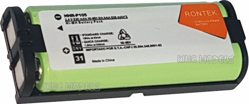 Bateria Telefone Sem Fio - 2.4v - 830mah - 33570 - Rontek