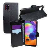 Capa Carteira + 2 Pl Cerâmica Para Sansung Galaxy A31 A315g 