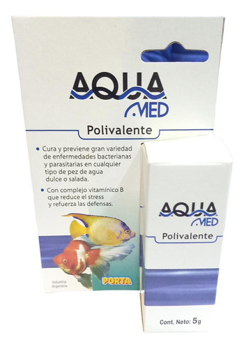 Aqua Med Polivalente 5g Amplioespectro Cura Parasito Bacteri