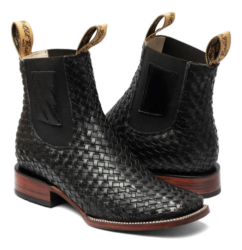 Botin 100% Piel Petatillo Tejido A Mano Vaquero Bulldog Moda | Envío gratis