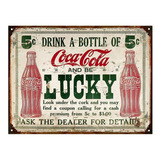 Cartel De Chapa Vintage Publicidad  Coca Cola B006 30x40cm