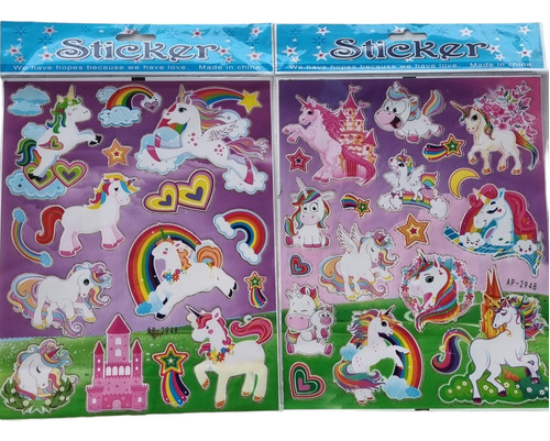 Planchas De Stickers Personajes Infantiles X30 Unid Import